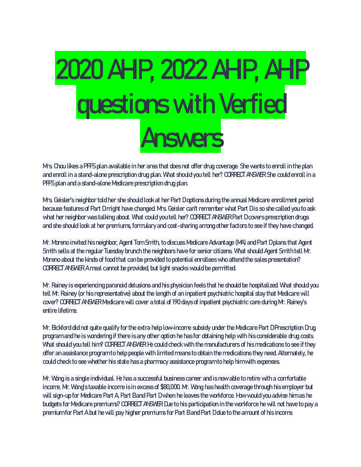 Preview image for 2020 AHIP, 2022 AHIP, AHIP Questions